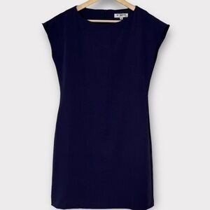 Of Mercer Navy Sheath Dress Minimalist Workwear Career Dress Cap Sleeve purple